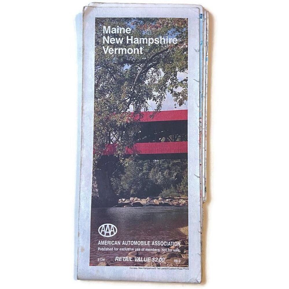 Vtg AAA Exclusive Maine New Hampshire Vermont 1988 Acadia National Park